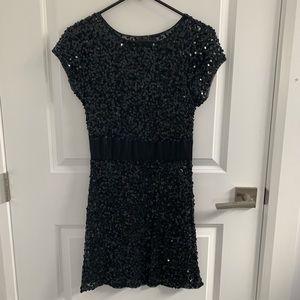 Black Sequin Dress + Slip!